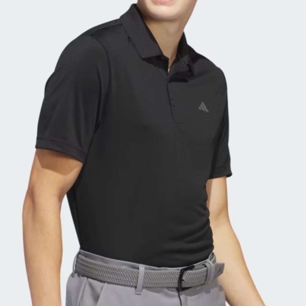 Adidas Polo Shirt Short Sleeve Black Golf Athletic Pullover Size Small